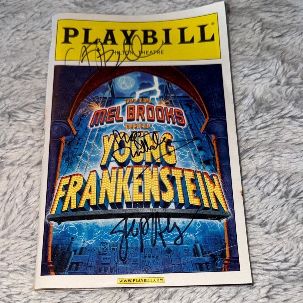 Young Frankenstein Musical Playbill Signed Sutton Foster Megan Mullally Broadway
